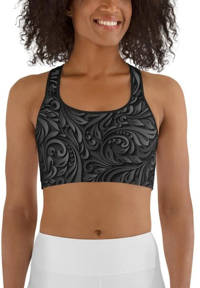 3D Art Deco Sports Bra