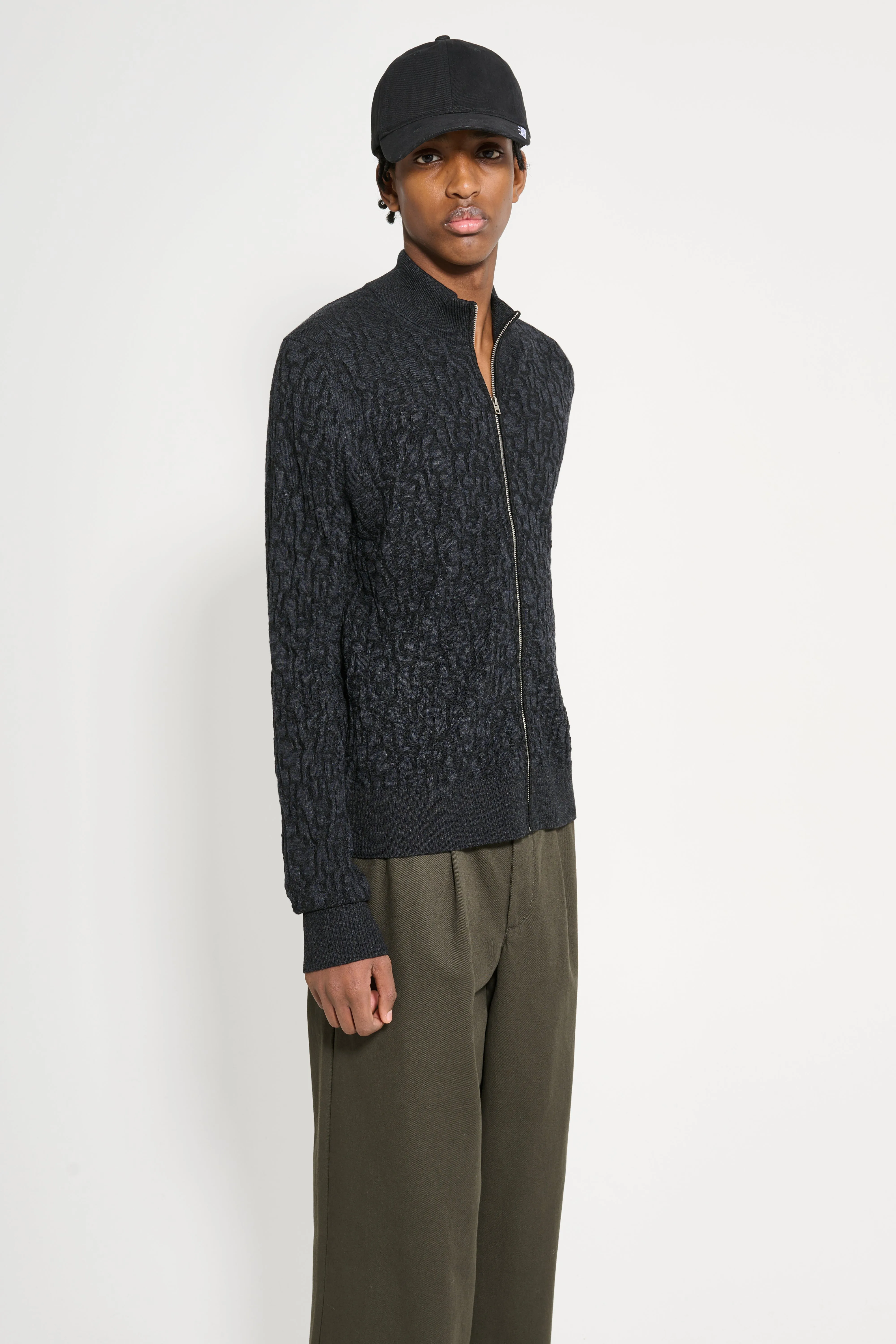 Acne Studios Monogram Cardigan Black / Grey