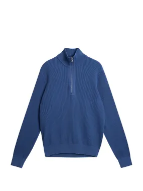 Alex Half Zip Knitted Sweater / Bijou Blue