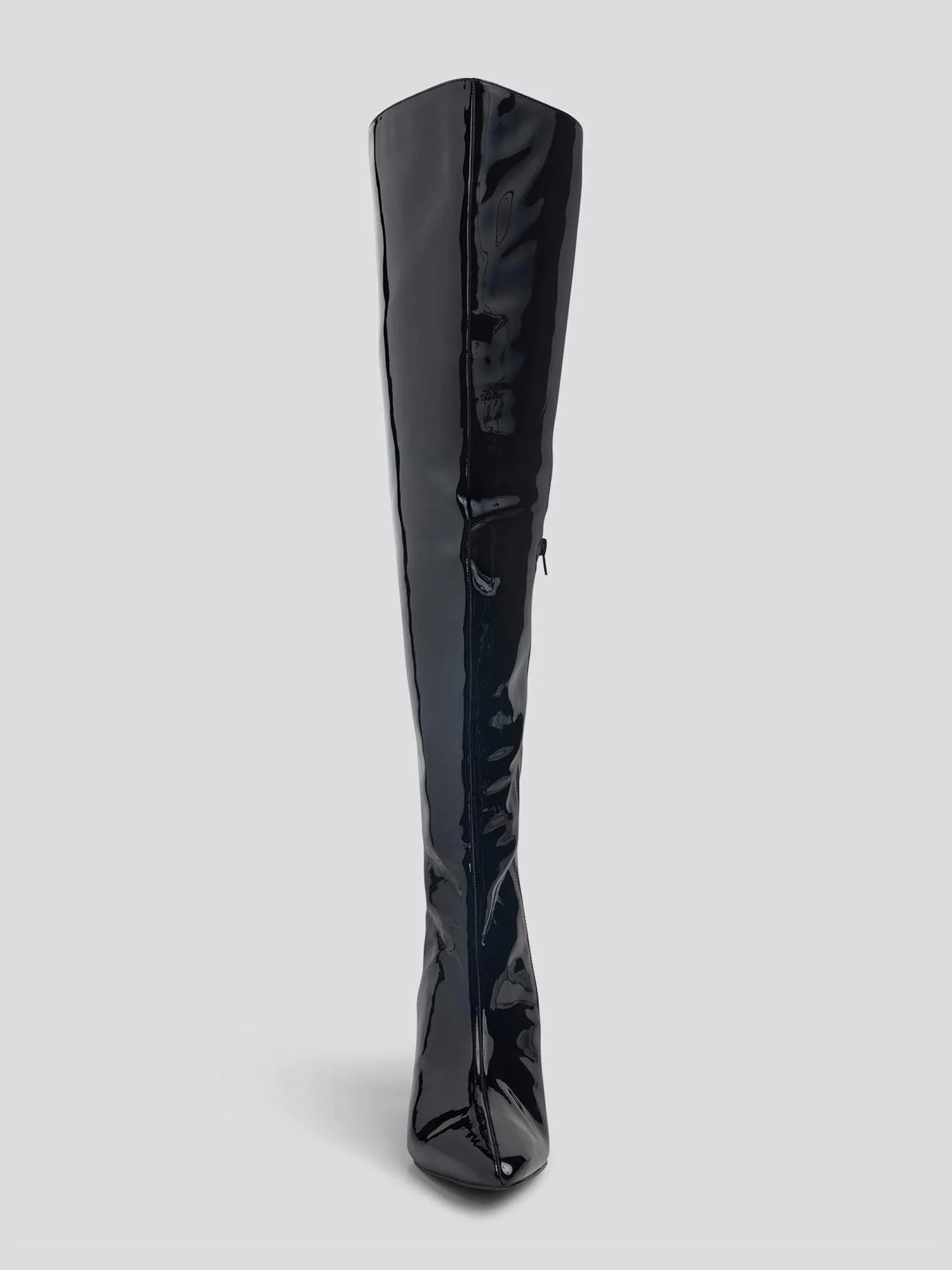 Alfinil Patent Leather Thigh-High Boots - Nadia x FTF