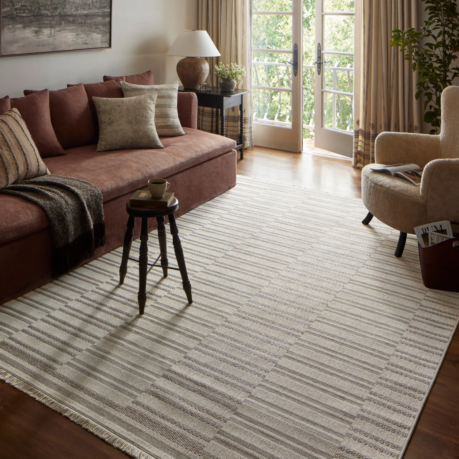 Amber Lewis x Loloi Malibu-03 Ivory/Dove Indoor/Outdoor Rug