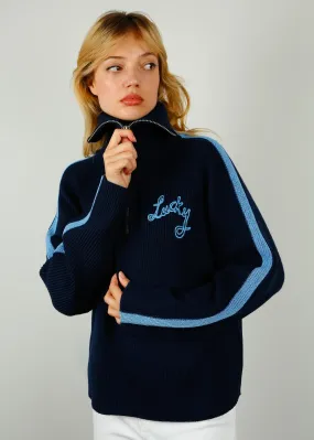 BF Zip Up Lucky Jumper in Navy