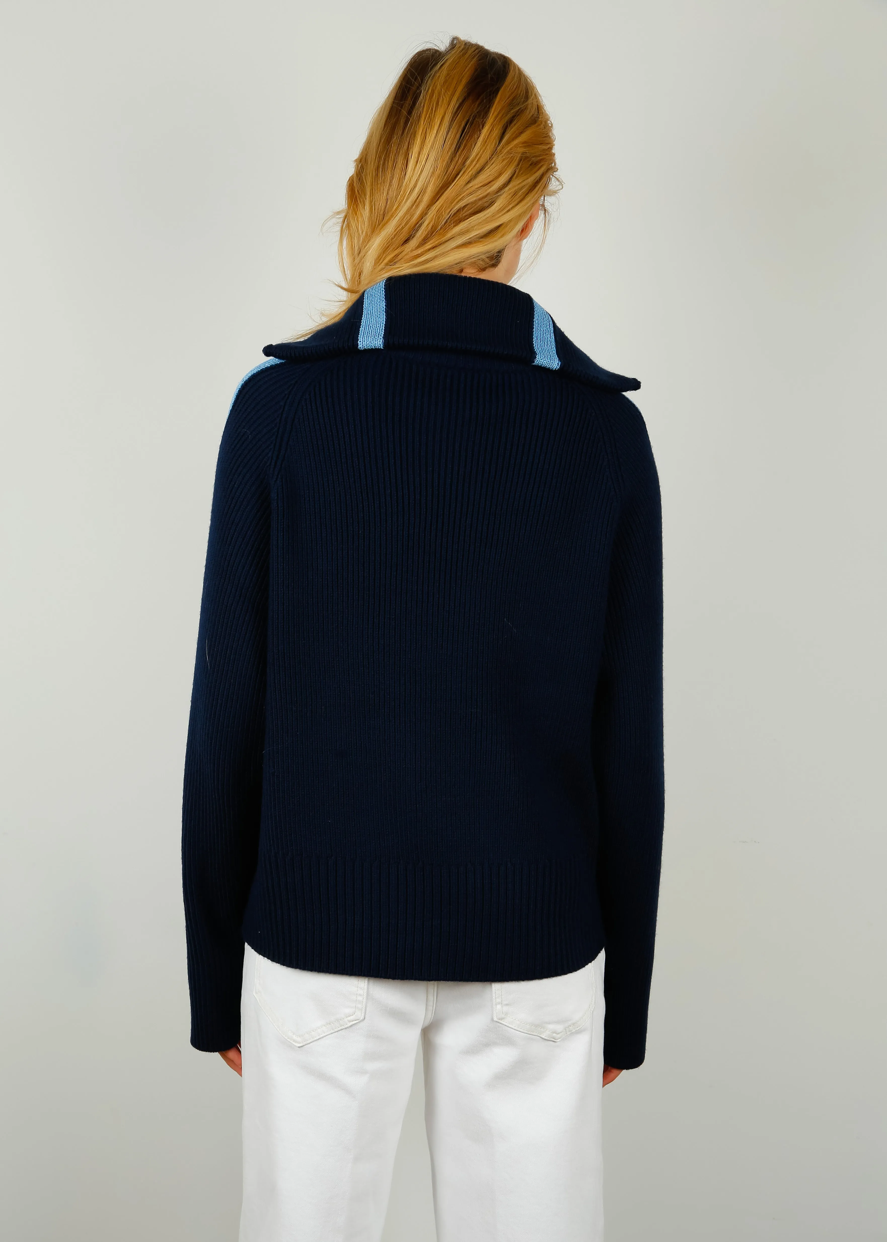 BF Zip Up Lucky Jumper in Navy