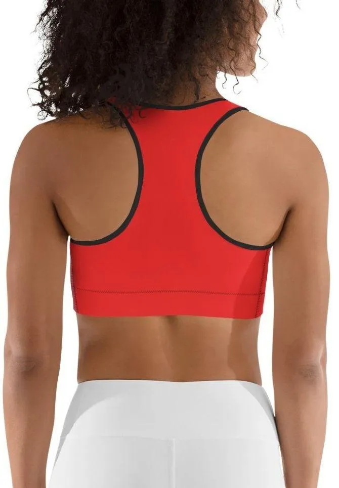 Black & Red Heart Shaped Sports Bra