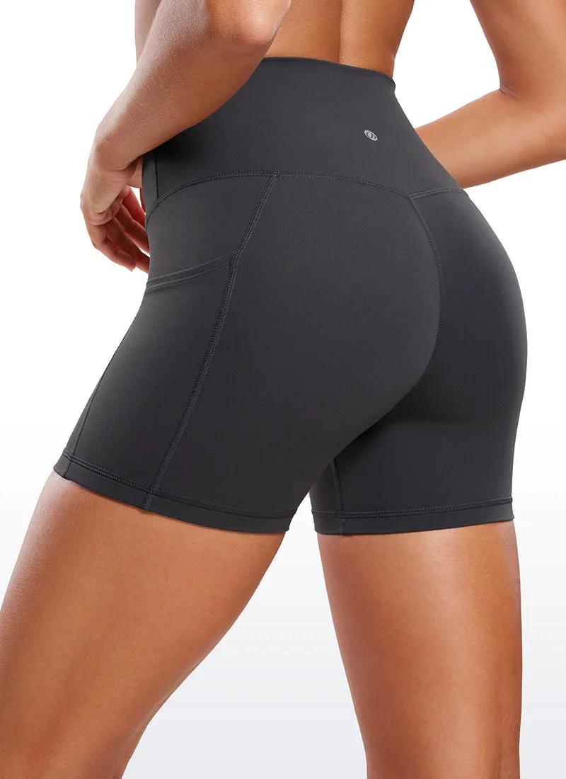 Butterluxe Yoga Pockets Shorts 4''- V Cross Waist