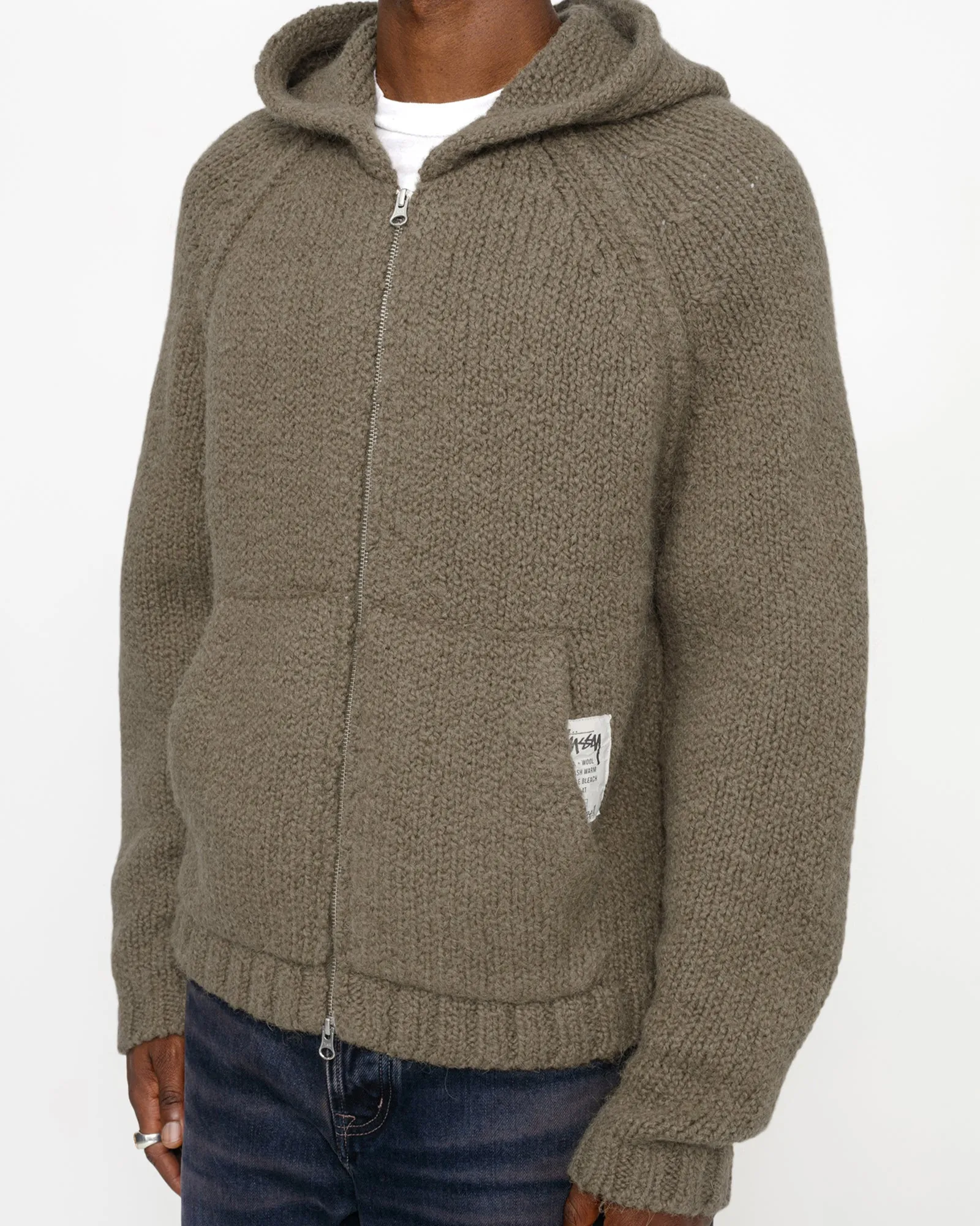 CHUNKY SWEATER ZIP HOOD