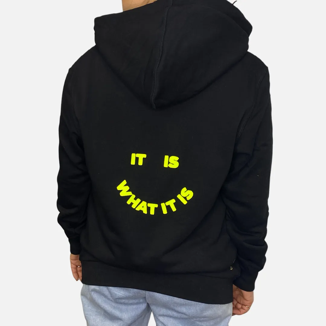 Dean Black Hoodie - Neon Yellow "It Is What It Is"