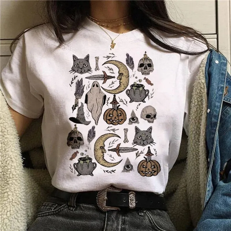 DressBetty - Women T-shirt Cartoon Witch Magic Kawaii Tshirt