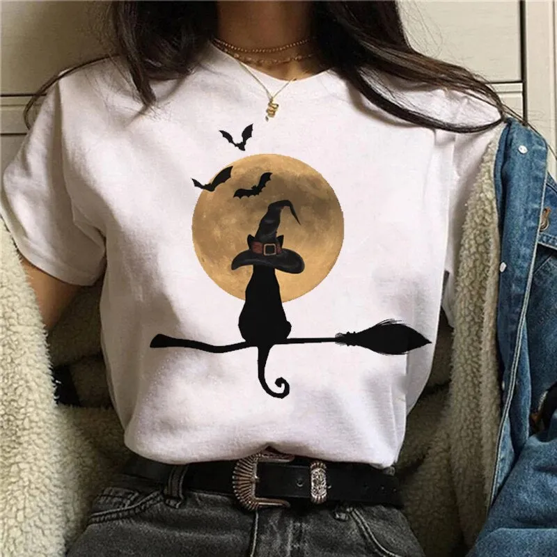 DressBetty - Women T-shirt Cartoon Witch Magic Kawaii Tshirt