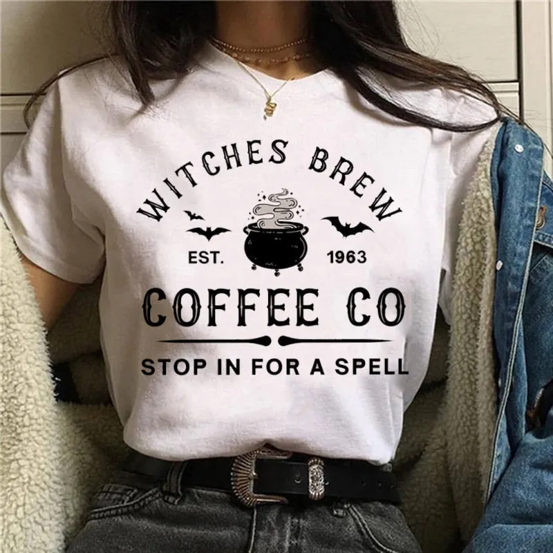 DressBetty - Women T-shirt Cartoon Witch Magic Kawaii Tshirt