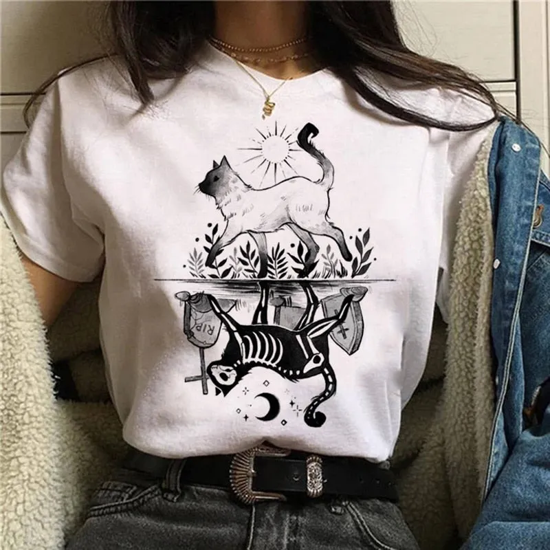 DressBetty - Women T-shirt Cartoon Witch Magic Kawaii Tshirt