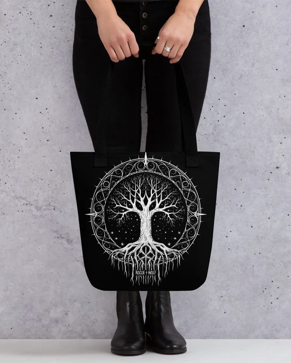 Eternal Growth Vegan Tote Bag - Women's Alt Goth Fashion Witchy Halloween Gift Dark Academia Style