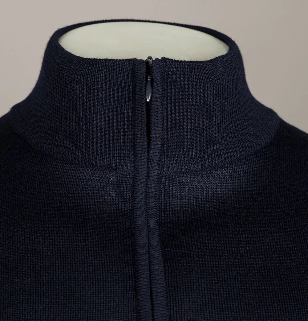 Farah Redchurch Merino Wool 1/4 Zip Jumper True Navy