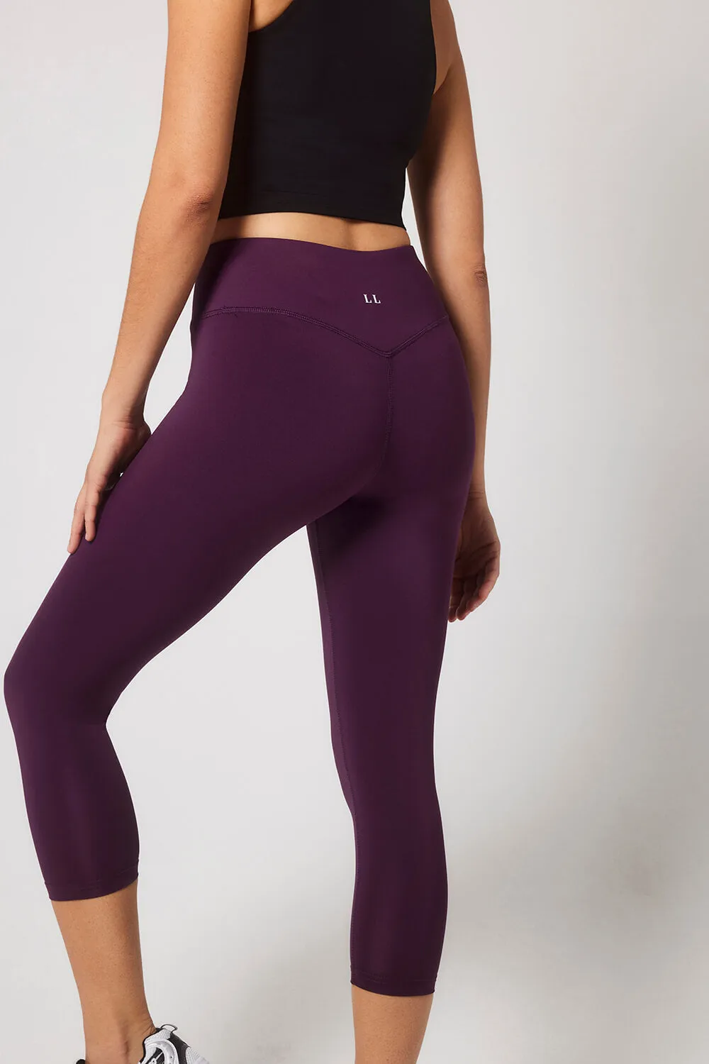 Focus Cropped High Waisted Sports Leggings - Mulberry Plum