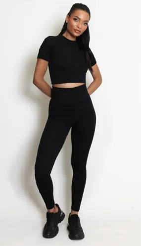 Hale 2 Piece Ribbed Leggings & Top Set