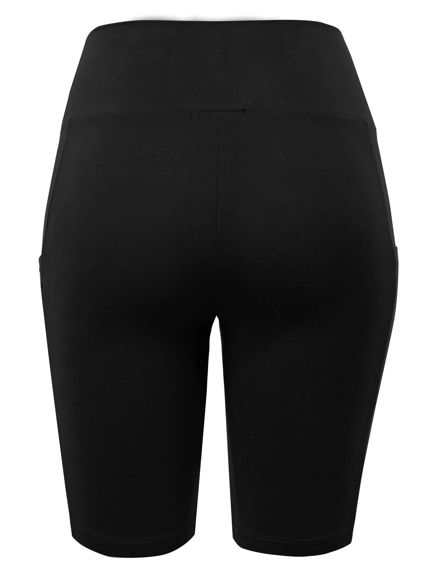 High Waist Biker Shorts with Side Pockets (FWB1188)