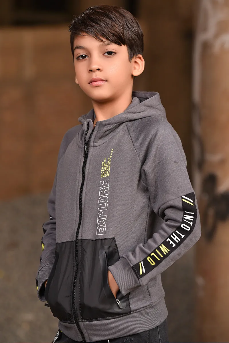 Hoodie With An Adjustable Hood And Long Sleeves Charcoal