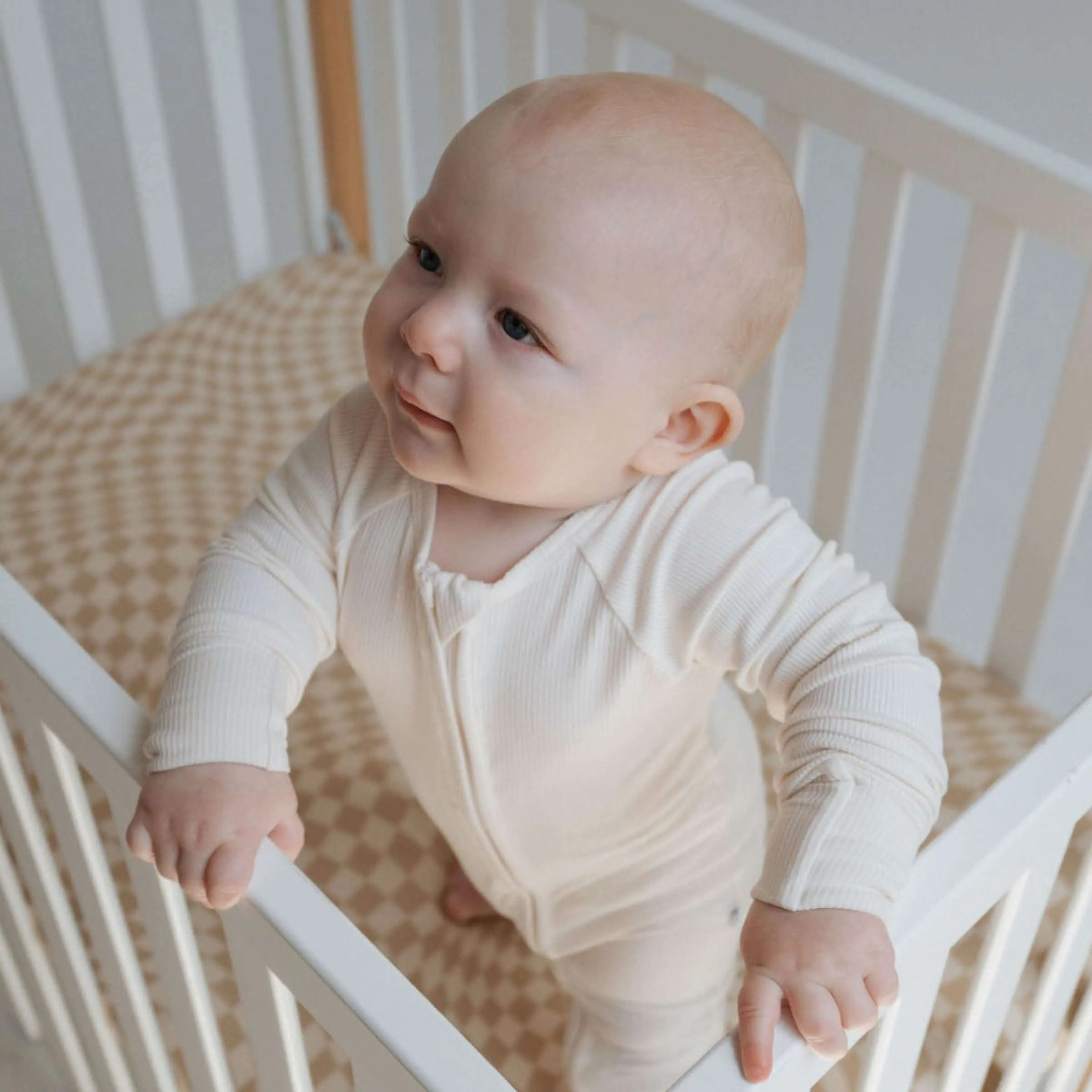 Ivory Ribbed | Bamboo Zip Romper