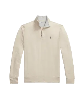 Luxury Jersey Quarter-zip Pullover - Beige