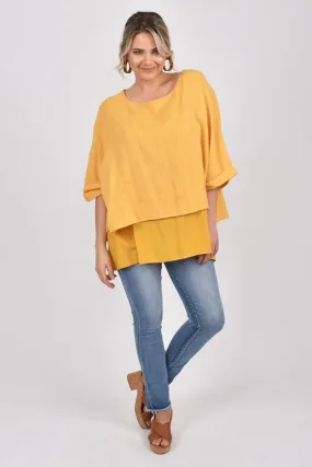 PQ Collection High Tide Top Mustard Check