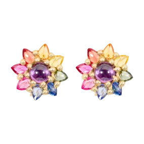 Rainbow Daisy Stud Earrings - Made to Order