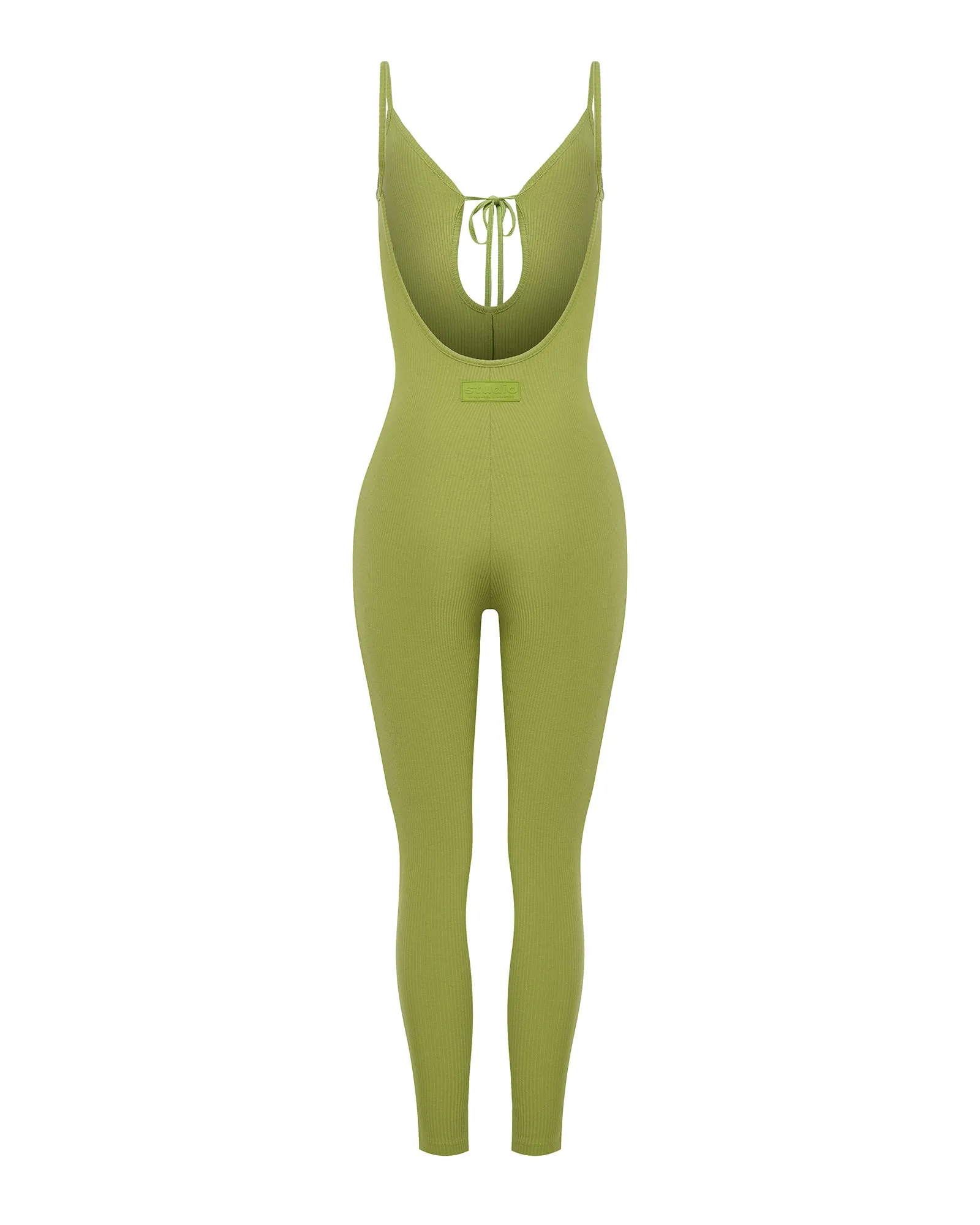 Ribbed Front Tie Bodysuit